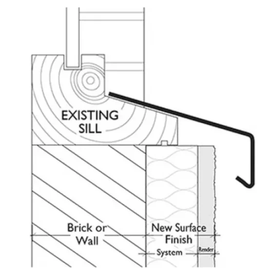 Custom Cut Oversill and Window Sill Flashing (with full end caps-pair) |  Oversill Flashing | EWI Accessory