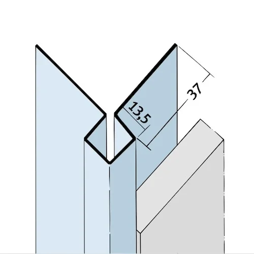 Aluminium Facade Corner Profile Without Covered Cutting Edges - Profile 9080 - length of 2.5m - pack of 10 Aluminium Facade Corner Profile Without Covered Cutting Edges - Profile 9080 - length of 2.5m - pack of 10