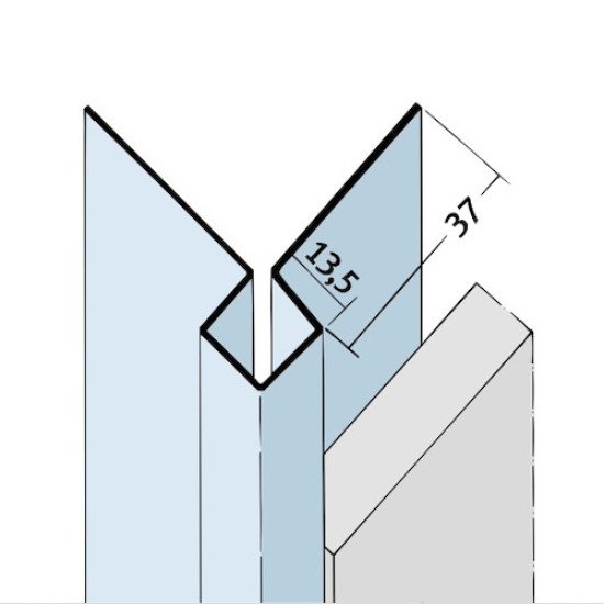 Aluminium Facade Corner Profile Without Covered Cutting Edges - Profile 9080 - length of 2.5m - pack of 10