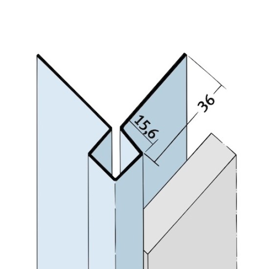 Aluminium Facade Corner Profile Without Covered Cutting Edges - Profile 9400 - length of 2.5m - pack of 10