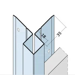 Aluminium Facade Corner Profile Without Covered Cutting Edges - Profile 9402 - length of 2.5m - pack of 10