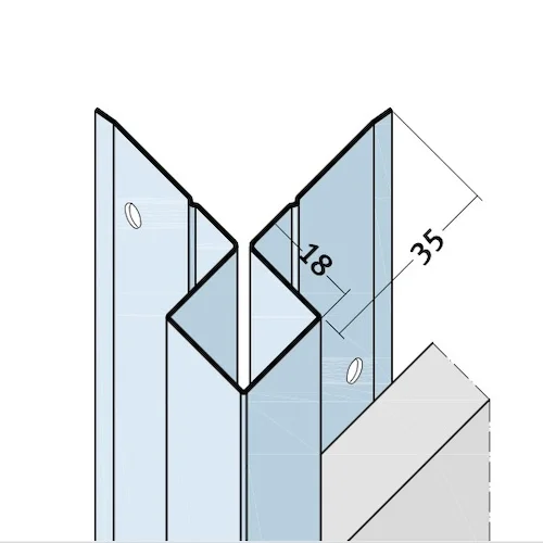 Aluminium Facade Corner Profile Without Covered Cutting Edges - Profile 9402 - length of 2.5m - pack of 10 Aluminium Facade Corner Profile Without Covered Cutting Edges - Profile 9402 - length of 2.5m - pack of 10