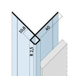 Aluminium Facade Corner Profile Without Covered Cutting Edges - Profile 9442 - length of 3m