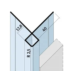 Aluminium Facade Corner Profile Without Covered Cutting Edges - Profile 9460 - length of 3m