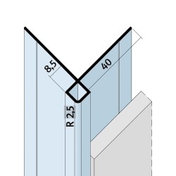 Aluminium Facade Corner Profile Without Covered Cutting Edges - Profile 9441 Anodised Finish - length of 3m - pack of 10 Aluminium Facade Corner Profile Without Covered Cutting Edges - Profile 9441 Anodised Finish - length of 3m - pack of 10
