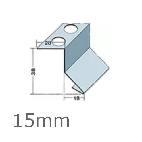 15mm Stainless Steel Full System Horizontal Joint Angle - length 2.5m (pack of 10). 15mm Stainless Steel Full System Horizontal Joint Angle - length 2.5m (pack of 10).