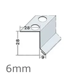 6mm Stainless Steel Full System Horizontal Joint Angle (pack of 10).