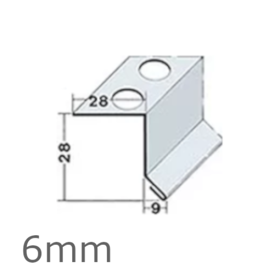 6mm Aluminium Full System Horizontal Joint Angle (pack of 10).