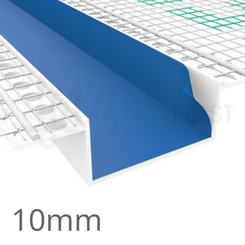 10mm PVC Rustication Profile with Mesh - Render Groove Bead - 3m Length 10mm PVC Rustication Profile with Mesh - Render Groove Bead - 3m Length