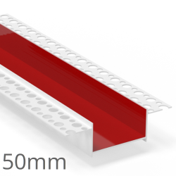 50mm PVC Rustication Profile - Render Groove Bead - 3m Length 50mm PVC Rustication Profile - Render Groove Bead - 3m Length