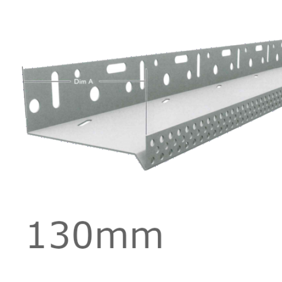 130mm Aluminium Vented Base Track - for steel construction.
