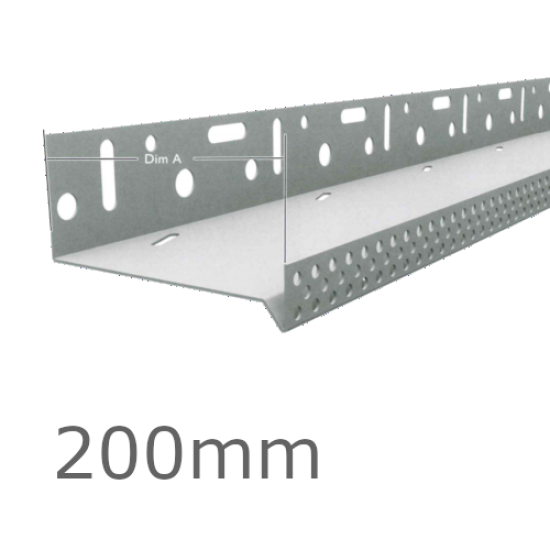 200mm Aluminium Vented Base Track - for timber construction.