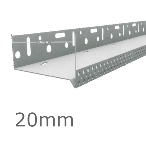 20mm Aluminium Vented Base Track - for steel construction.