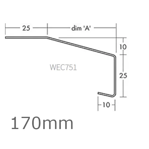 170mm Aluminium Window Sill Extensions WEC 751 (with full end caps - pair) - 2.5m Length. 170mm Aluminium Window Sill Extensions WEC 751 (with full end caps - pair) - 2.5m Length.