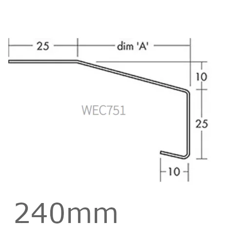 240mm Aluminium Window Sill Extensions WEC 751 (with full end caps - pair) - 2.5m Length. 240mm Aluminium Window Sill Extensions WEC 751 (with full end caps - pair) - 2.5m Length.