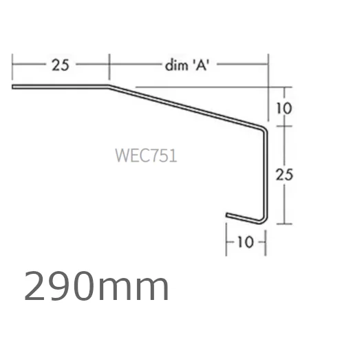 290mm Aluminium Window Sill Extensions WEC 751 (with full end caps - pair) - 2.5m Length. 290mm Aluminium Window Sill Extensions WEC 751 (with full end caps - pair) - 2.5m Length.