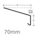 70mm Aluminium Window Sill Extensions WEC 761 (with full end caps - pair) - 2.5m Length