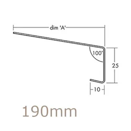 190mm Aluminium Window Sill Extensions WEC 761 (with full end caps - pair) - 2.5m Length 190mm Aluminium Window Sill Extensions WEC 761 (with full end caps - pair) - 2.5m Length