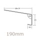 190mm Aluminium Window Sill Extensions WEC 761 (with full end caps - pair) - 2.5m Length