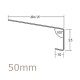 50mm Aluminium Window Sill Extensions WEC 761 (with full end caps - pair) - 2.5m Length