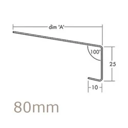 80mm Aluminium Window Sill Extensions WEC 761 (with full end caps - pair) - 2.5m Length