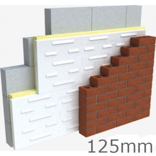 125mm Unilin ECO360/CT CavityTherm Full Fill Cavity Wall PIR Insulation Board - 1200mm x 450mm - Pack of 4