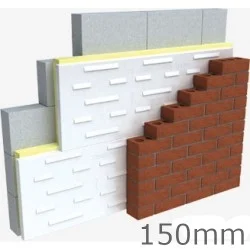 150mm Unilin ECO360/CT CavityTherm Full Fill Cavity Wall PIR Insulation Board - 1200mm x 450mm - Pack of 4