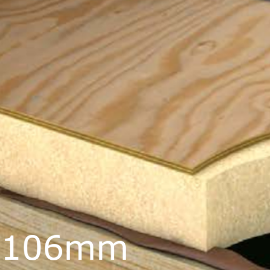 106mm Xtratherm FR/TP Thermal Ply Flat Roof Board - 100mm PIR and 6mm Plywood Board