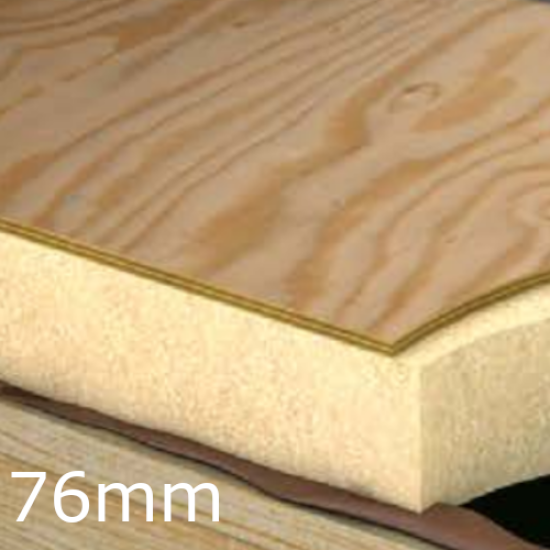 76mm Xtratherm FR/TP Thermal Ply Flat Roof Board - 70mm PIR and 6mm Plywood Board