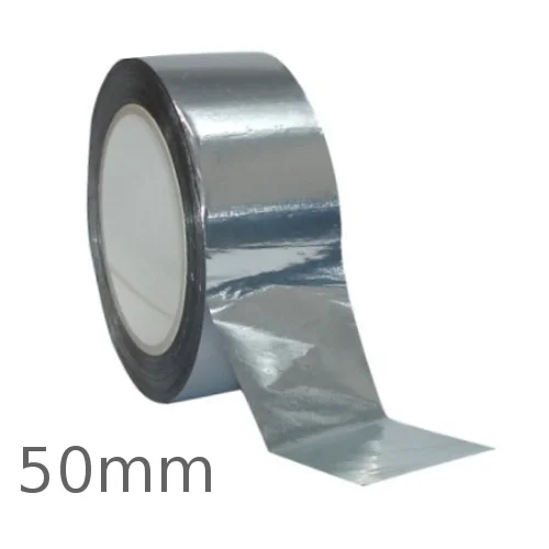 50mm Aluminium Self Adhesive Tape for Foil Faced Insulation - 45m roll 50mm Aluminium Self Adhesive Tape for Foil Faced Insulation - 45m roll