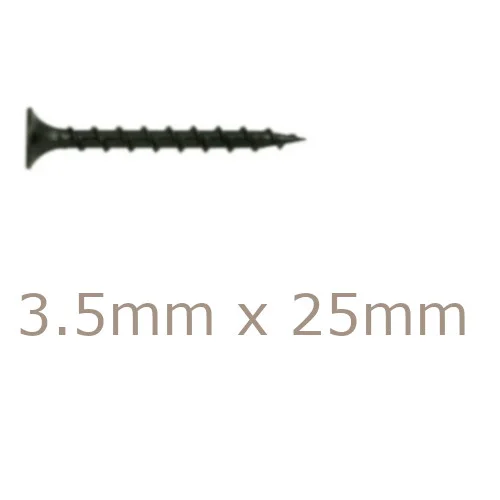 3.5x25mm Drywall Screws - Coarse Thread Sharp Point - box of 1000 3.5x25mm Drywall Screws - Coarse Thread Sharp Point - box of 1000