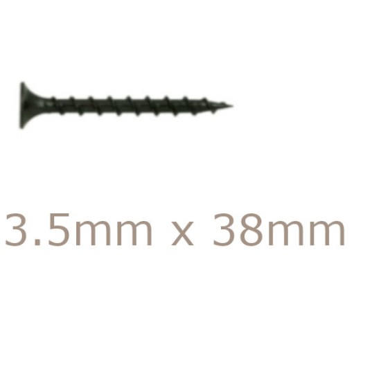 3.5x38mm Drywall Screws - Coarse Thread Sharp Point  - box of 1000