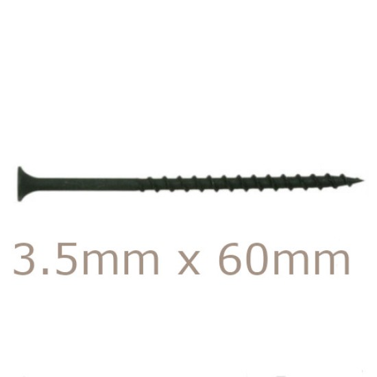 3.5x60mm Drywall Screws - Coarse Thread Sharp Point  - box of 1000