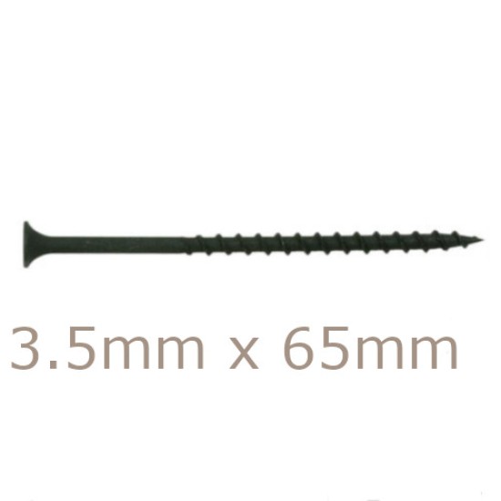 3.5x65mm Drywall Screws - Coarse Thread Sharp Point  - box of 1000