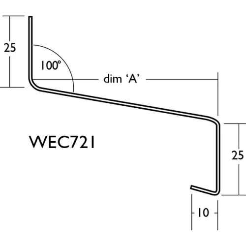 50mm Eaves Flashing, Oversill and Window Sill Extensions (with full end caps-pair) - 2.5m Length