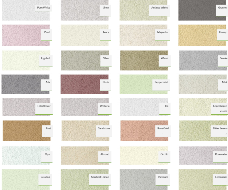 Coloured Render Colour Chart