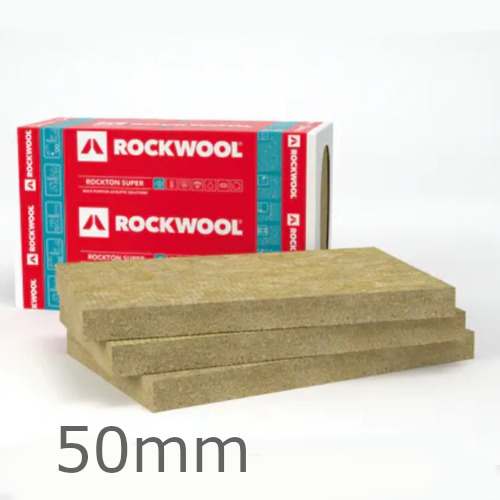 50mm Rockwool Rockton Insulation Slab - 1000mm x 610mm (pack of 12)