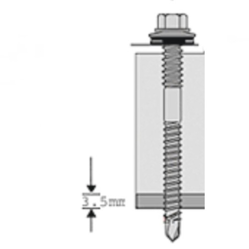75mm Long Carbon Steel Hex Head Screws For Fixing Eco Panel To 3 5mm Steel Purlins Pack Of 100