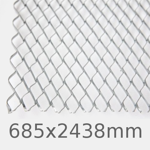 8X2 Galvanised Expanded Metal Lath Sheet - 685x2438mm